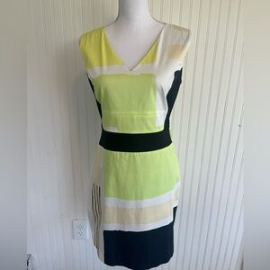 new Kenneth Cole Sheath Color Block Dress Exposed Zipper 12
